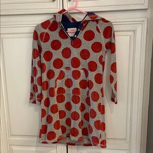 Mini Boden Red Polka Dot Kids Swim Coverup